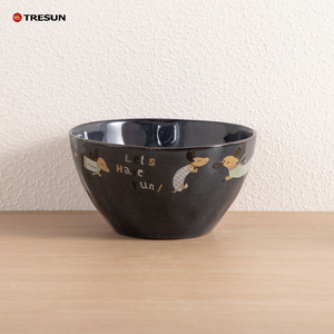 Bowl and Dish Set Kids Children Cute Tableware Reactive Glazed Luxury <b>Ceramic</b> Bowl Rice Bowl Soup <b>Plate</b> Set Dinnerware Set - Product Image 3