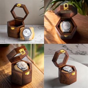 Estuche y Caja de Madera Rectangular Moderna para Relojes a Precio Económico con Tapa de Vidrio, Organizador de Almacenamiento Multifuncional - Product Image 6