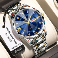 Jam Tangan Pria Binbond Luminous 2521 Quartz Tahan Air Model Fashion dengan Tanggal, Bahan Stainless Steel