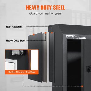 DB Wholesale Heavy Duty Steel Through the Door Mailbox 12 \ "Cerradura de combinación Key Drop Box para apartamento Resistente a la intemperie Seguro - Product Image 4
