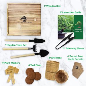 Kit de culture de bonsaï japonais DIY Outils de culture de plantes d'<span class=keywords><strong>intérieur</strong></span> uniques Jardinières personnalisables Cadeaux de jardinage pour femmes hommes enfants - Product Image 6