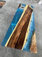 Bureau moderne et minimaliste en résine Live Edge Base en époxy noir et bois de frêne