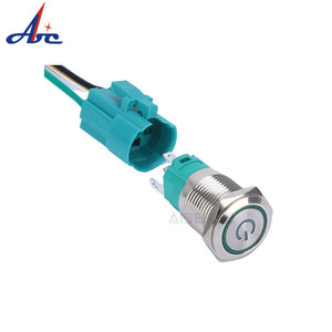 Chống thấm nước đẩy nút 16mm cáp khai thác 12 volt Cửa Nút Nhấn Chuông Đèn chuyển đổi Ánh Sáng - Product Image 2