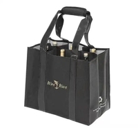 Sac fourre-tout à vin non tissé divisé 4-6 bouteilles réutilisables personnalisées OEM 100 pièces Porte-sac à provisions soluble dans l'eau