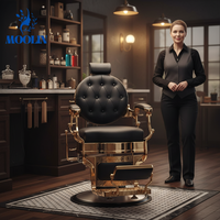 Silla de Masaje Plegable Portátil de Estilo Contemporáneo MOOLIN, Silla Hidráulica Reclinable para Salón de Belleza, Barbería, Sala de Estar y Hotel