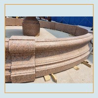 Fontaine d'eau en granit rouge, 3 niveaux, décoration de jardin extérieur, à vendre