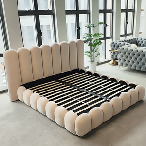 <span class=keywords><strong>Lit</strong></span> nuage moderne de luxe minimaliste en velours, cadre de <span class=keywords><strong>lit</strong></span> capitonné King Size, mobilier de chambre principale, <span class=keywords><strong>lit</strong></span> Queen avec rangement - Product Image 6