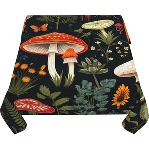 Nappe à manger carrée Forêt Champignons Plantes Décor à la maison Résistant à l'eau et lavable Couvertures de table Nappes de qualité - Product Image 5