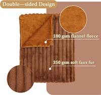 Plaid en fausse fourrure douce marron, imitation fourrure de lapin Minky, moderne, durable et décoratif pour la maison, couverture d'hiver en peluche, vente en gros, double