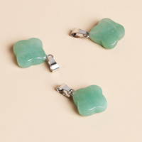 Collier pendentif en cristal de trèfle à quatre feuilles, nouveau, livraison directe, collier en pierre naturelle, pierre précieuse brute