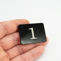 Autocollant rectangulaire en acrylique StayMax étanche pour porte de casier, numéro de porte, avec ruban adhésif (1-25 Noir) pour table, rangement, salle