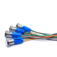 Interrupteur à bouton-poussoir étanche 12 volts en laiton/acier inoxydable 16 mm 1NO1NC pour sonnette de voiture électrique