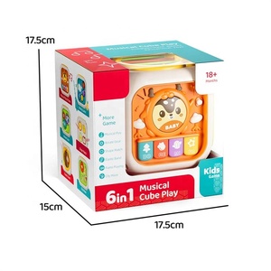 Cube d'activités <span class=keywords><strong>Montessori</strong></span> <span class=keywords><strong>6</strong></span>-en-1 : Tambour à six faces et piano – Jouet éducatif en plastique pour bébés et jeunes enfants - Product Image 5