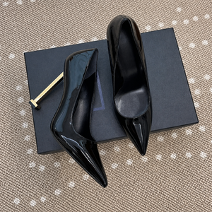 Custom Designer <b>Sexy</b> Pointed Toe Stiletto <b>Heels</b> Women 2025 New Scm Patent Leather <b>High</b> Quality Luxury Pumps Wholesale - Product Image 1