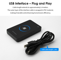 Pembaca Desktop RFID USB 125Khz Plug and Play Bahan ABS TK4100 EM4100 SMC4001 Tidak Perlu Driver untuk Identifikasi Pribadi