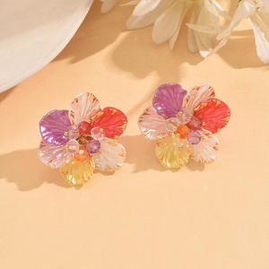 Pendientes de Perlas de Imitación con Diseño Floral de Aleación de Zinc para Mujer, Elegantes y Modernos, Regalo de Moda para Aniversario - Product Image 2