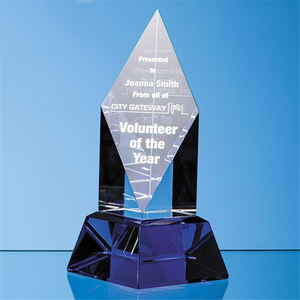 Globe terrestre en cristal bleu personnalisé, récompenses - Product Image 6