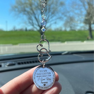 Love Words Glossy <b>Car</b> Hanging <b>Ornament</b> Rearview Mirror Pendant Accessories 25mm*25mm - Product Image 1