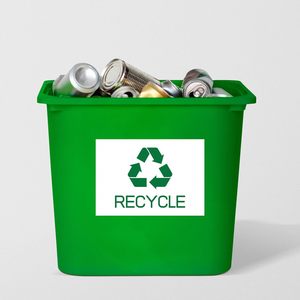 Recycle Symbol Sticker PVC Rectangle <b>Waterproof</b> <b>Label</b> For Trash Bin Minimalist Design Matte Finish - Product Image 4
