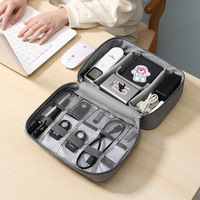 Sac de rangement électronique Oxford grande capacité, antichoc et étanche, avec fermeture éclair, pour câbles et chargeurs, avec séparateurs à clapet