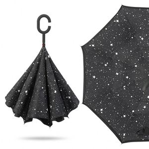 Wholesale Semi Automatic Car Outdoor Double Layer Folding Reverse Inverted <b>Umbrella</b> With C Handle - Product Image 3