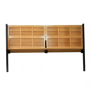Banc d'extérieur public en aluminium moulé antirouille et assise en bois massif pour projets immobiliers commerciaux et de construction urbaine - Product Image 5