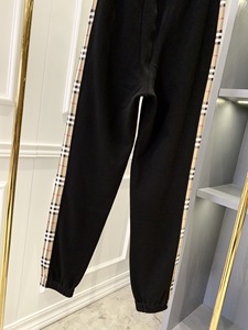 Pantalones Deportivos Unisex Vintage con Paneles Laterales a Cuadros, Estilo Burberry, Cintura con Cordón, Pantalones Casuales de Lujo de Diseñador - Product Image 4