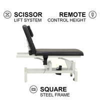 Table de beauté électrique à ciseaux, hauteur réglable, télécommande, appui-tête amovible, pour soins du visage, salon, spa, massage, tatouage