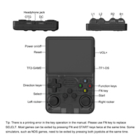 Console de jeu vidéo rétro GAMINJA R36s, console de jeu classique portable de 3,5 pouces, 64 Go intégrés, plus de 400 jeux sans licence