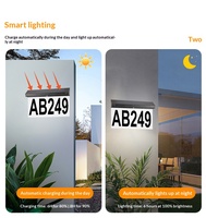 Lampes murales solaires LED modernes argentées IP65, étanches, pour extérieur, jardin, numéros d'adresse, panneaux de maison, plaque de porte de cour