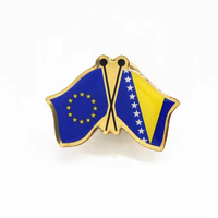 Broche en émail personnalisable avec drapeau national, broche en métal moulé sous pression, broche de revers économique pour la Journée Nationale et l'amitié entre pays