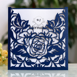 Tarjeta de invitación de rosa roja, papel cortado con láser, tarjetas de San Valentín, tarjetas de felicitación personalizadas - Product Image 3