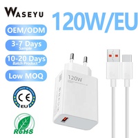Chargeur PD super rapide 120W avec câble USB Type C 6A, prise US/EU, chargeur mural USB portable pour Xiaomi pour Huawei