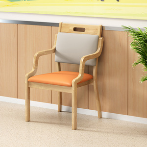 เก้าอี้ไม้เนื้อแข็งหุ้มเบาะสำหรับผู้สูงอายุ เก้าอี้รับประทานอาหาร - Product Image 3