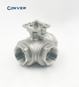 Chất lượng cao 3Way thép không gỉ nền tảng cao van bi Hướng dẫn sử dụng đòn bẩy cho dầu Nước - Product Image 4