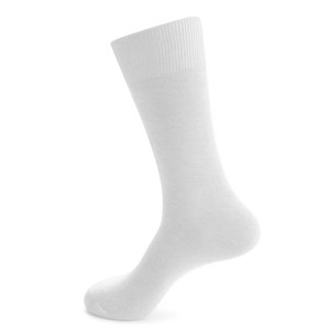 Chaussettes longues pour hommes grandes tailles, couleur unie, en coton peigné, avec logo personnalisé, pour affaires, à double aiguille, vente en gros - Product Image 2