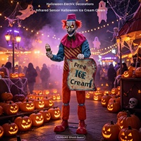 Grand Clown Glacière d'Halloween en Plastique de 18m pour Décoration de Maison Hantée et Salle d'Évasion à Détection Infrarouge, pour l'Exportation