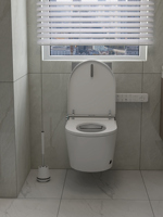 Toilette intelligente murale de luxe européenne à nettoyage automatique avec télécommande en céramique et chasse d'eau par siphon