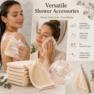Chiffon de nettoyage personnalisé avec logo, en sisal naturel, serviette de salle de bain, lingettes multi-usages pour la maison, en lin, chanvre et coton - Product Image 5