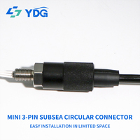 Connecteur Micro 3 Broches Compatible SubConn MCIL3F+MCBH3M Mâle Femelle 10A 300V IP69K 7000m Acier Inoxydable Plaqué Or Rond Marin
