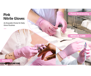 Gants en nitrile rose clair, sans latex, qualité alimentaire, antidérapants, jetables, durables et confortables - Product Image 4