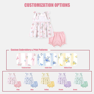 Puresun Set di Abbigliamento Estivo per Bambine 8-9 Anni, Pantaloncini Floreali Traspiranti con Fiocco, 100% Cotone, Personalizzabile - Product Image 2