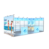 Stand d'exposition modulaire 10x20 pieds avec panneaux rainurés, portable, pour salle de stockage et stand de salon professionnel