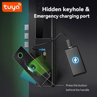 Serrure de porte intelligente Tuya WiFi 3D avec reconnaissance faciale et empreintes digitales, interphone intégré pour porte en verre, en alliage d'aluminium CNC, modèle PST-D1 Pro Max, qualité usine.