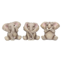 Ensemble de figurines d'éléphants en résine d'art populaire WeiVista, faites à la main, peintes à la main, voir, entendre, parler, ne pas faire de mal, décoration de bureau mignonne pour la maison, cadeau