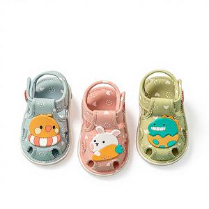 Chaussures unisexes pour tout-petits Happy Mary 1-3 ans, semelle souple, fermeture auto-agrippante, imprimé animal, style Baotou - Product Image 1