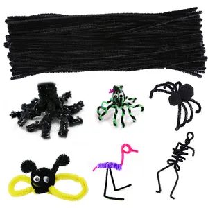 100pcs pipe cleaners for pipes DIY Crafts Decorations black pipe cleaners Chenille Stem