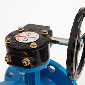 Van bướm hai mặt bích, kiểu rãnh xoắn tay quay, chất liệu gang cầu, kiểu kín mềm, dùng trong công nghiệp Dn100 - Product Image 6