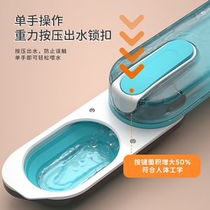 Bouteille d'eau pliable portable pour animaux de compagnie, 350ml, bleue, pour chats et chiens, mangeoire pour petits animaux, conception pliable - Product Image 2