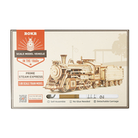 Usine de jouets chinoise Robotime Rokr MC501, modèle de train mécanique, puzzles en bois 3D pour adultes